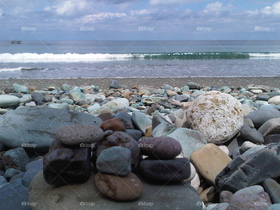 Natural stone at Penggajawa Beach, Ende, Flores Island, Indonesia