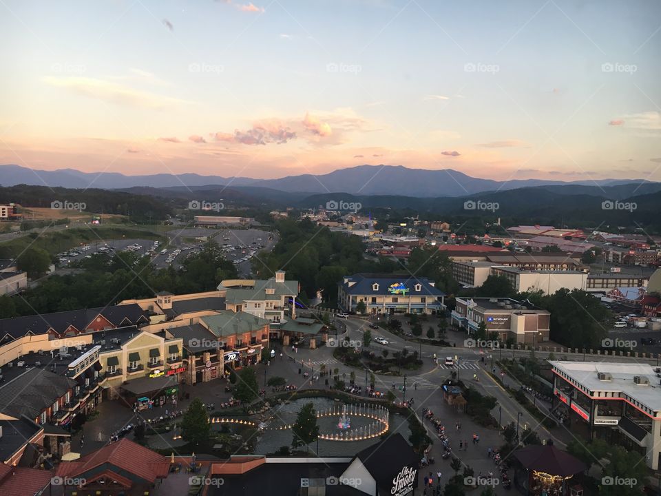 View from the Ferris wheel of Pigeon Forge, TN