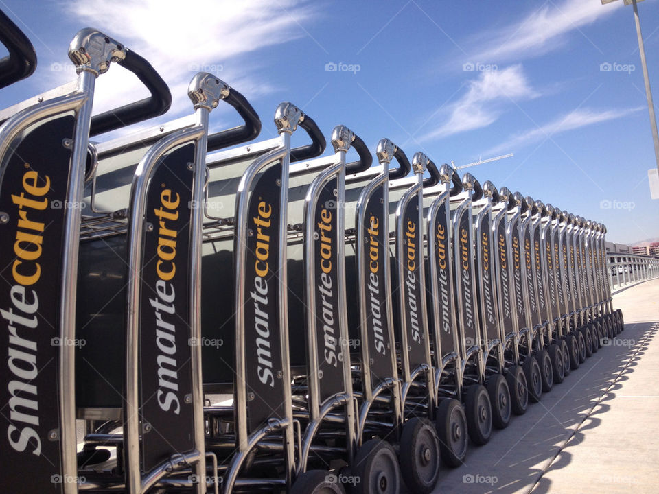 Luggage carts at airport