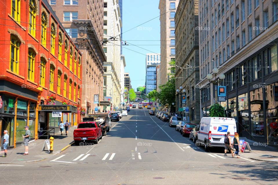 Busy City Street in Seattle