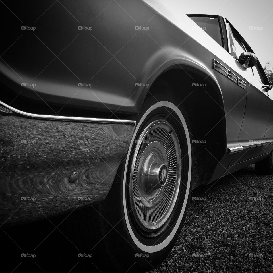 Close-up of American car tyre