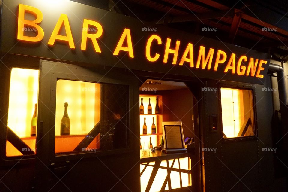 Champagne bar at the top of the Eiffel Tower, Paris 