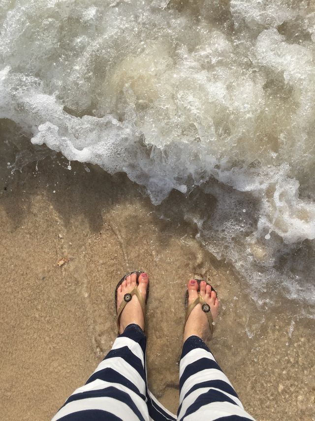 Feet in water