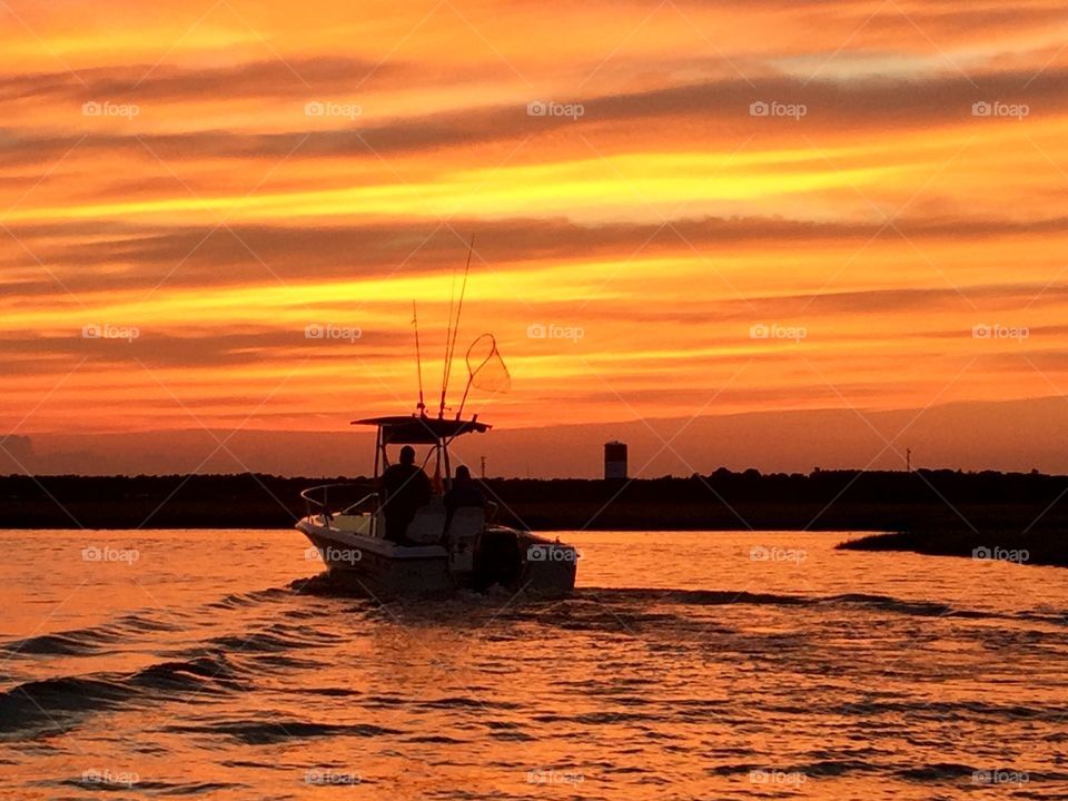 Sunset at sea