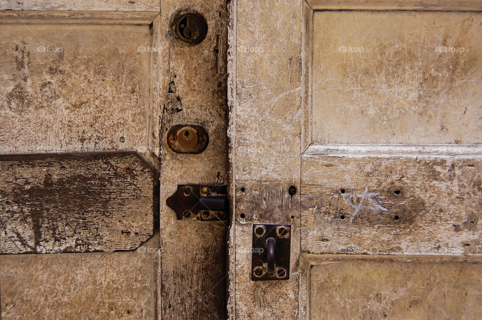 Old worn door in Stonetown on Zanzibar.