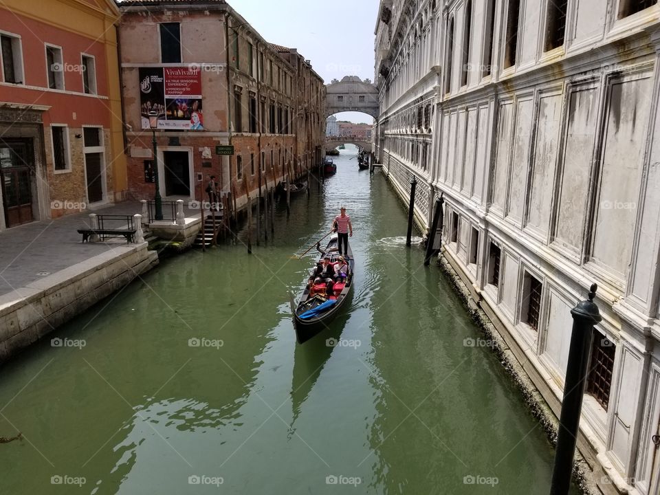 venice canal and gondola