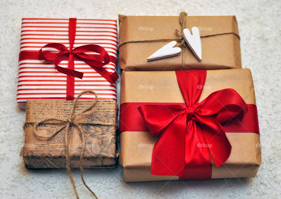 Close-up of a christmas presents
