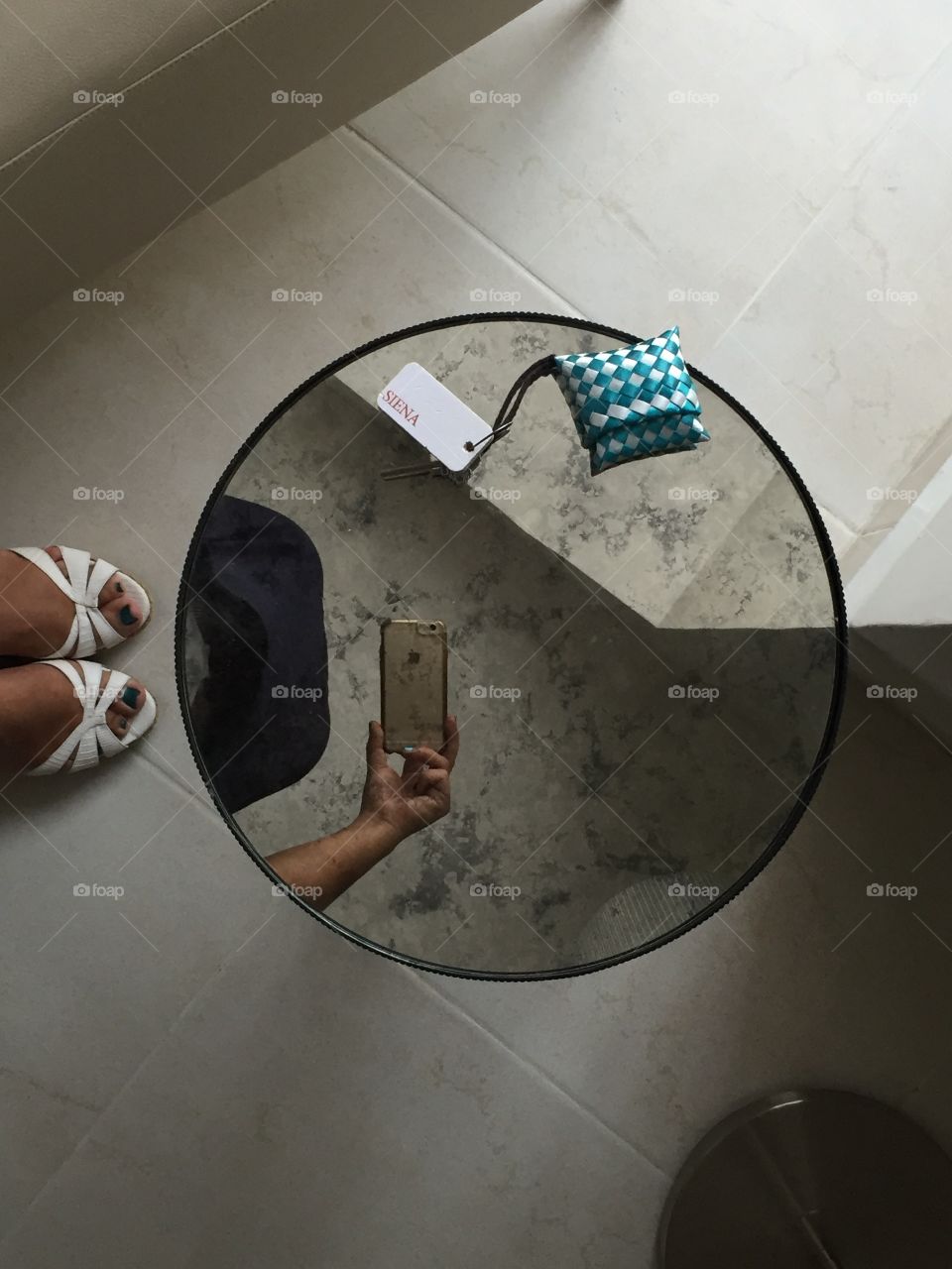 Mirror and travel feet hotel