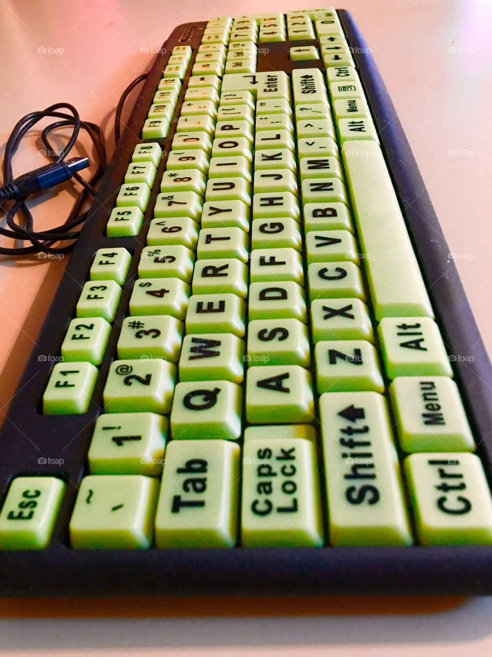 Glow-in-the-Dark Computer Keyboard 