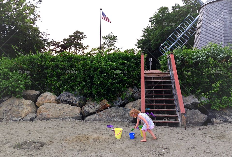 Working hard at playing on the beach