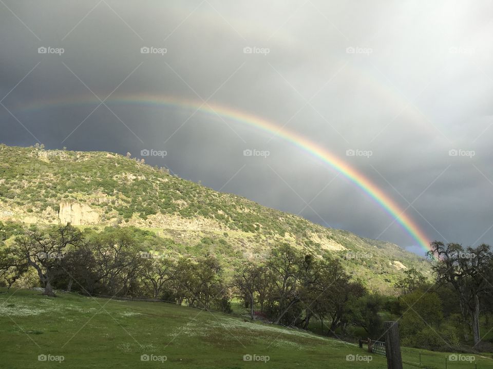 Lovely rainbow over the mountain