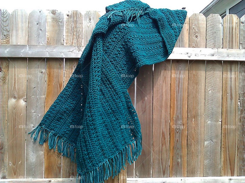 blue shawl