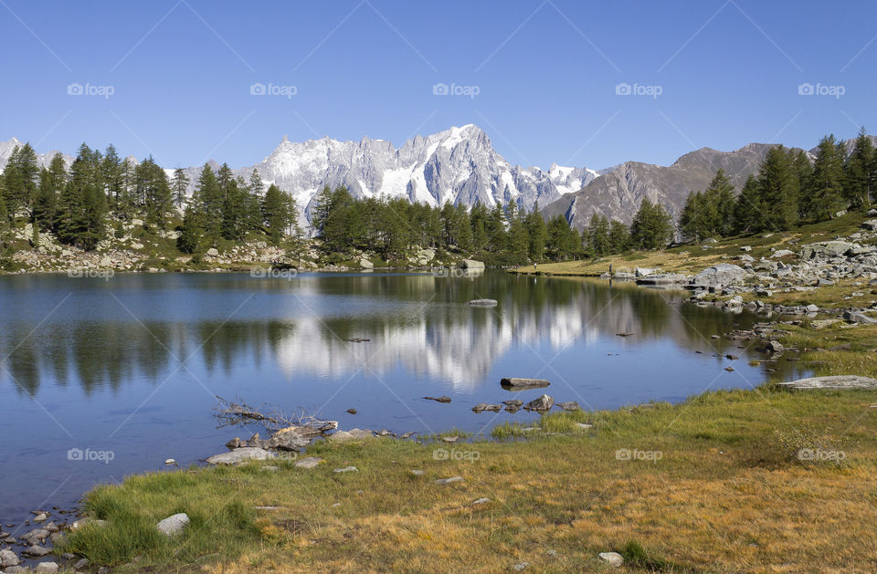 beautiful mountain lake Witch reflected mountains