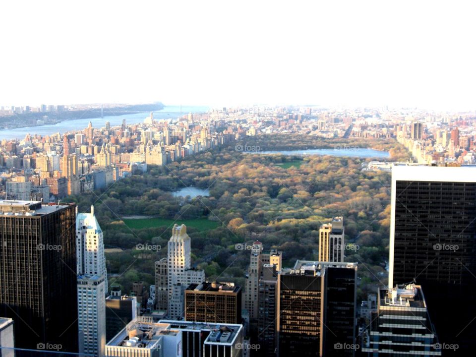 New York City Central Park from building top