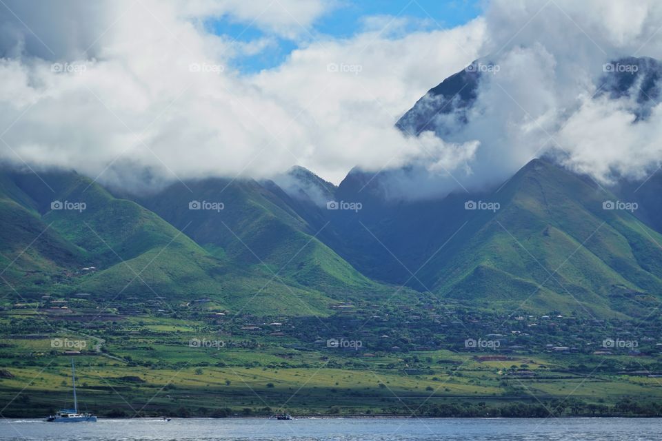 View Of Maui From The Ocean