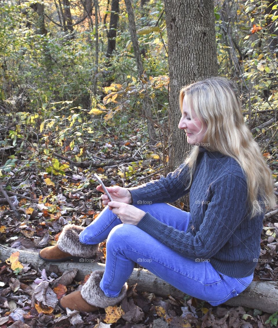 Resting during an autumn hike