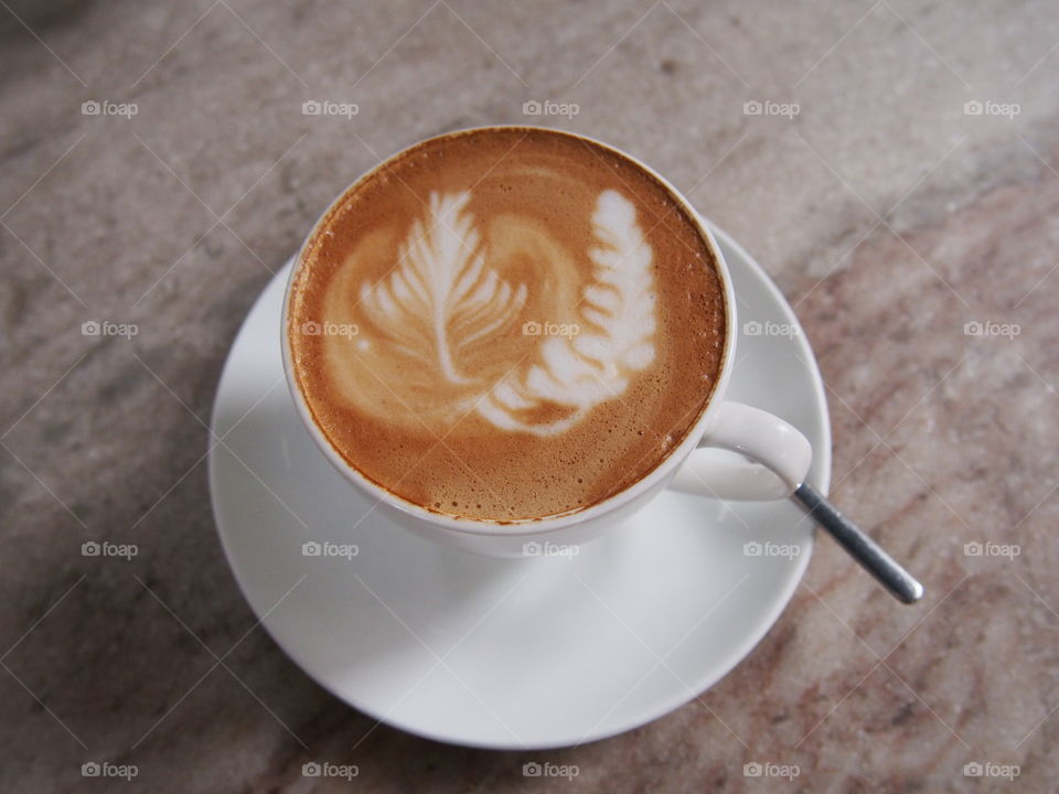 Directly above shot of cappuccino