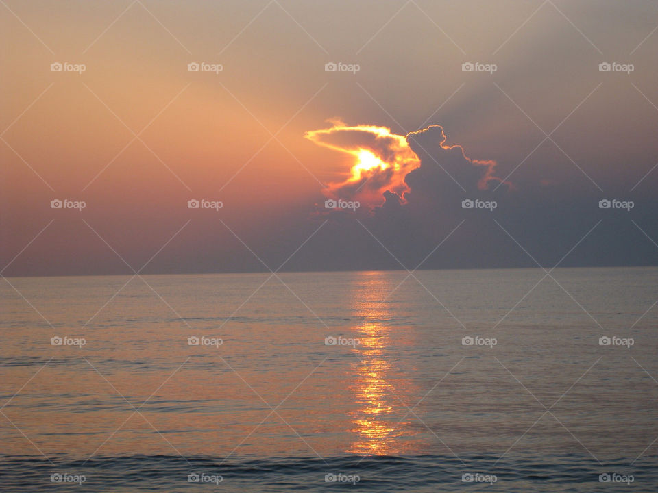 beach ocean sky sunset by technotimber