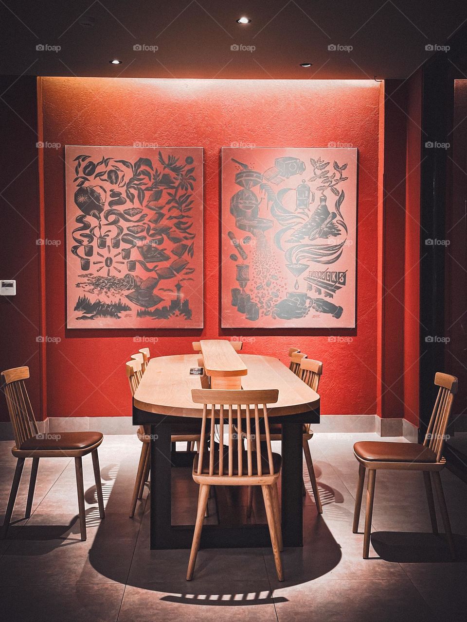 A working desk at a Starbucks branch in New Cairo.