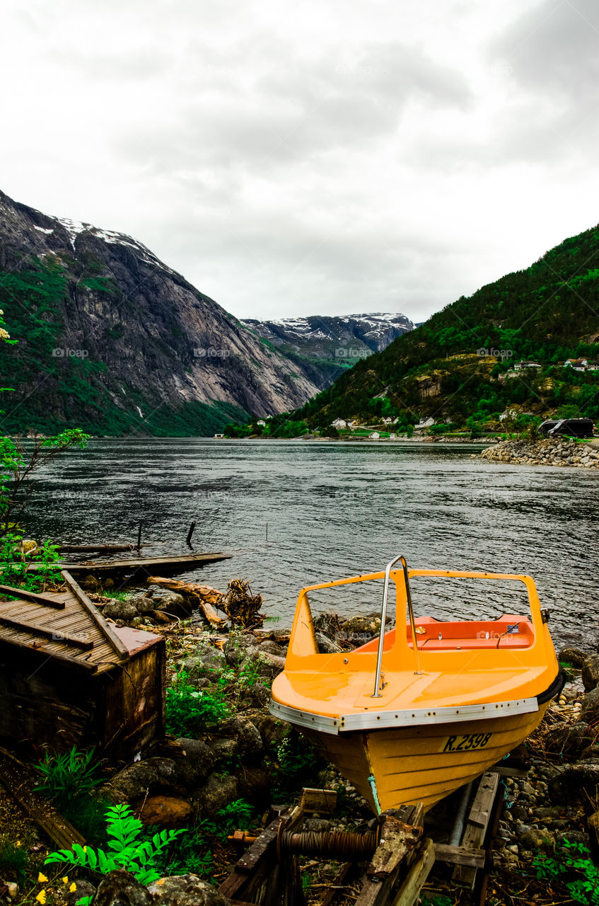 Abandoned boat in Eidfjord Norway