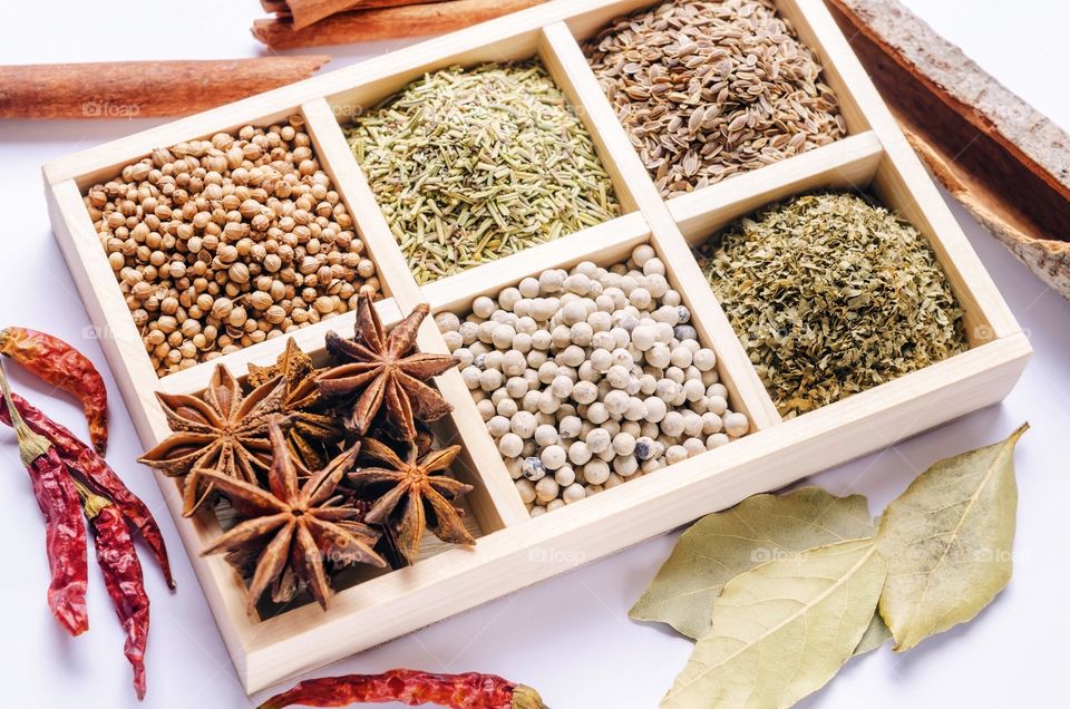 Box of whole spices