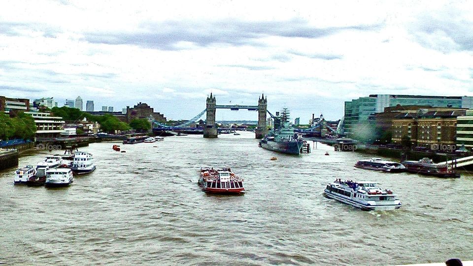 It’s fun to ride a boat on the Thames River under London Bridge!