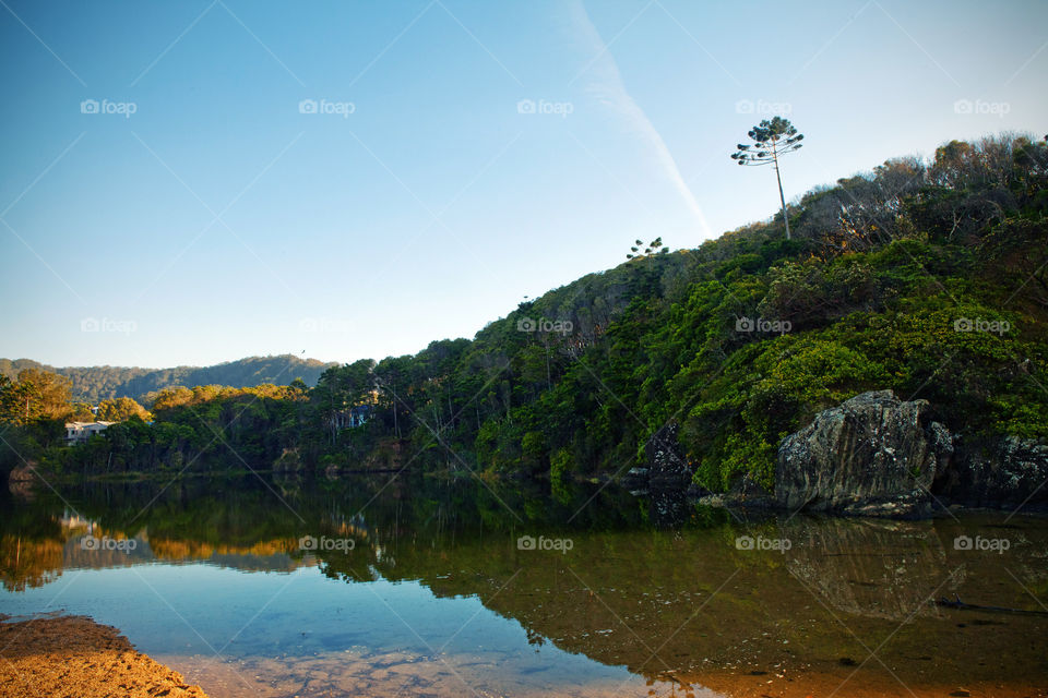 View of idyllic lake