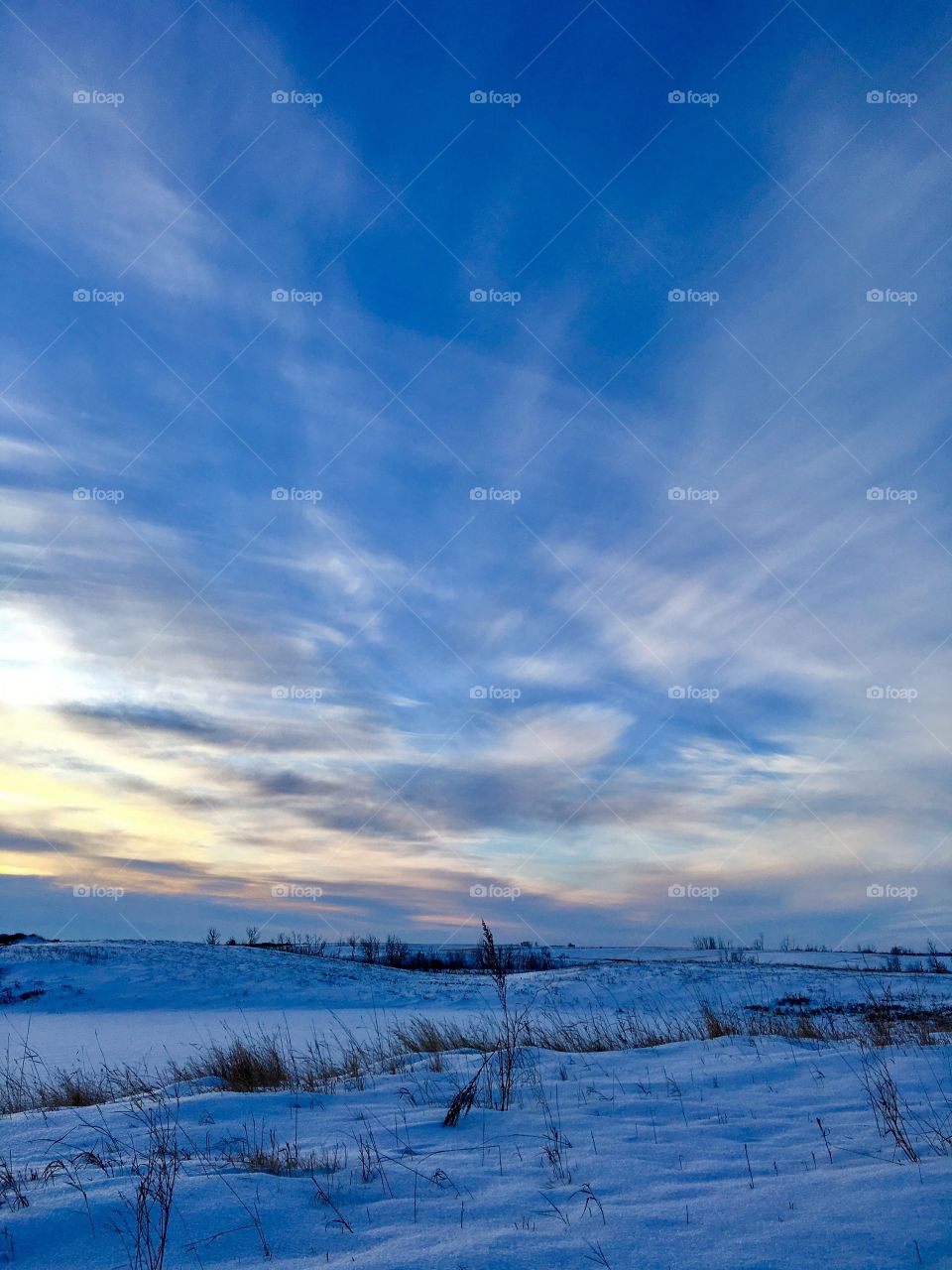 Winter blue sky 