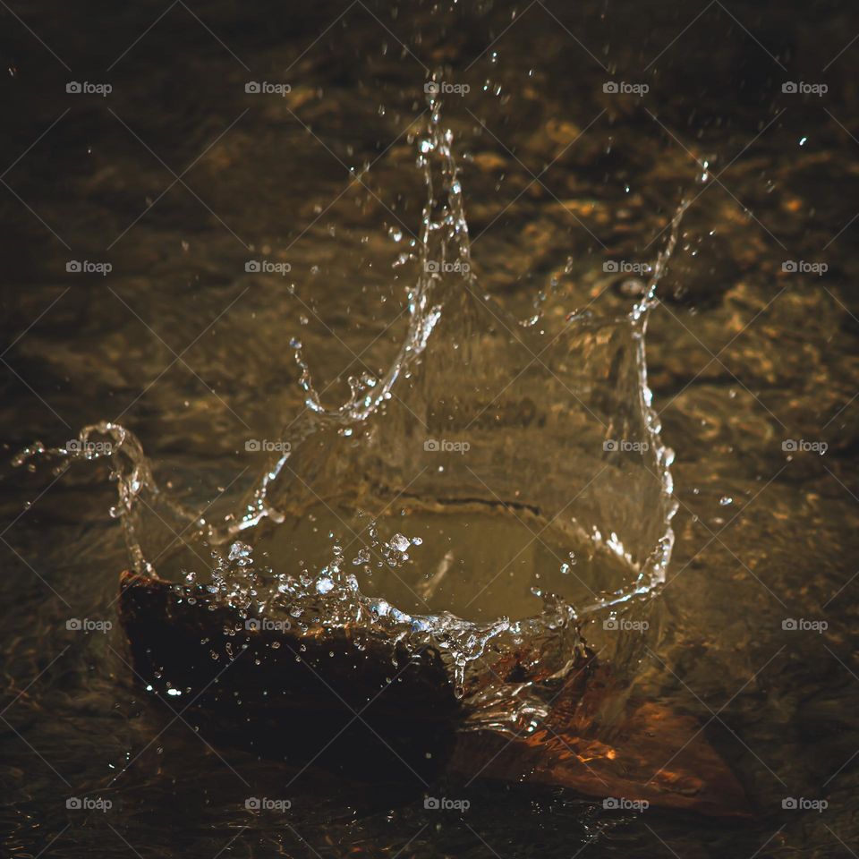 Rock’s splashing crater.