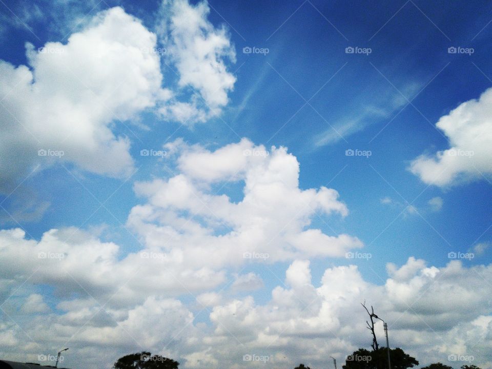 clouds formation in blue sky looks beautiful