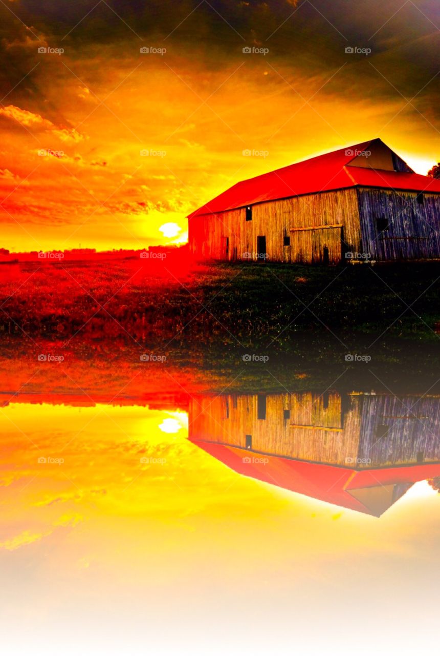 Sunrise at the old barn. 