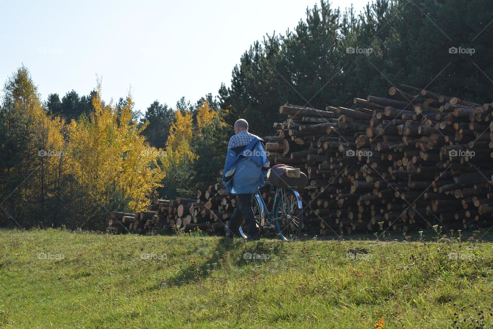 person riding bike beautiful nature landscape