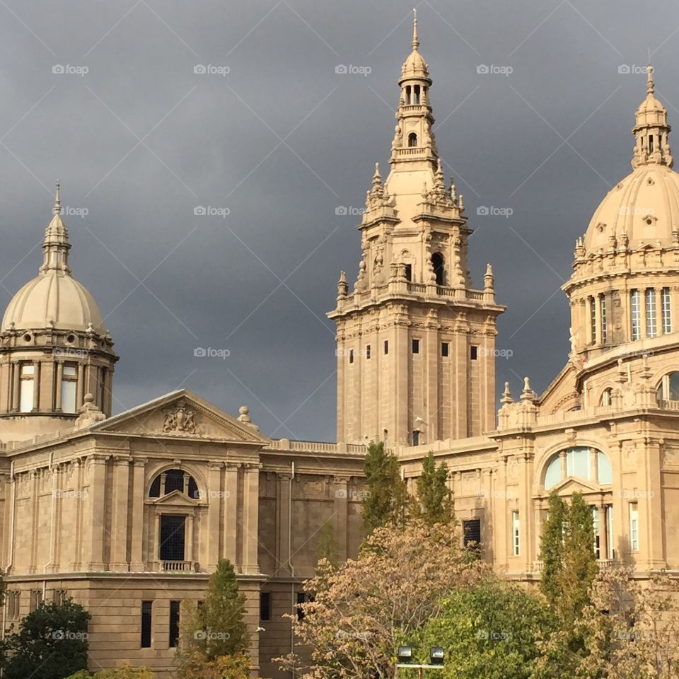 Partial view of Montjuic museum 