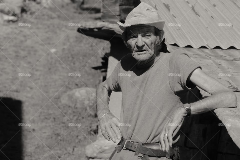 Walliser Mountain Man. Portrait of modern mountain man in Wallis,Switzerland.