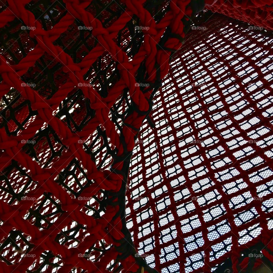 Red mesh at playground 
