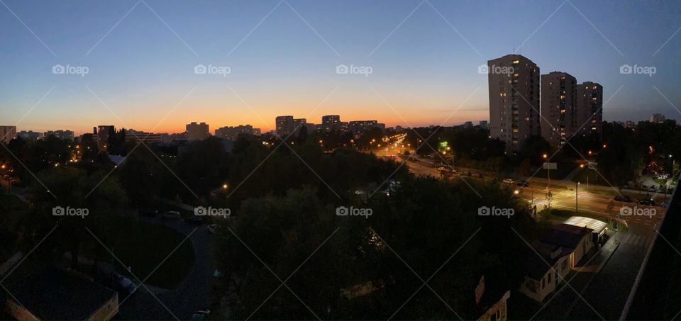 Sunset in Warsaw - Poland 