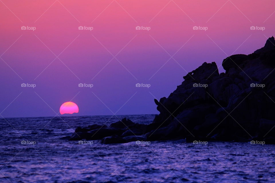 Sunset on Mykonos island