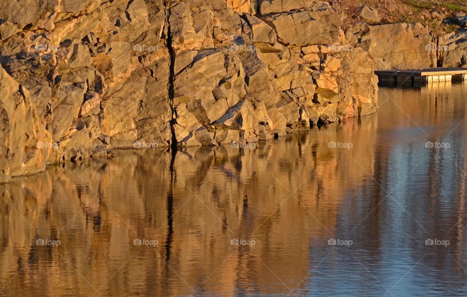 Idyllic lake and rocks