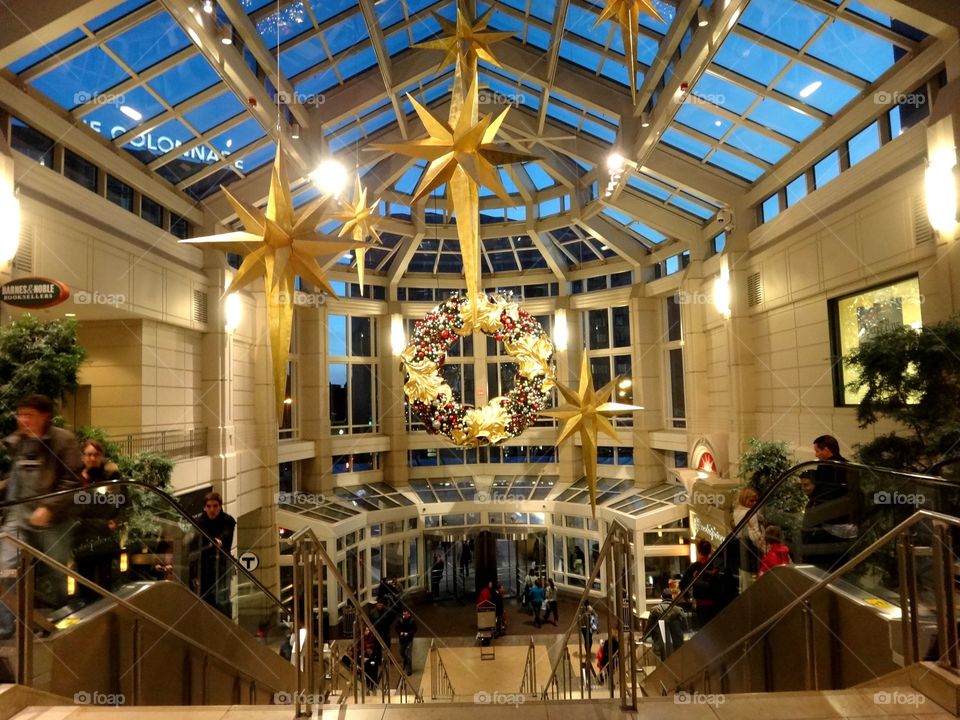 Christmas time, mall, city