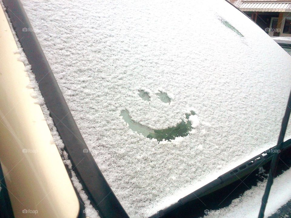 Snow smiley face