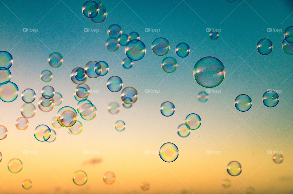 Bubbles in sky above the sea