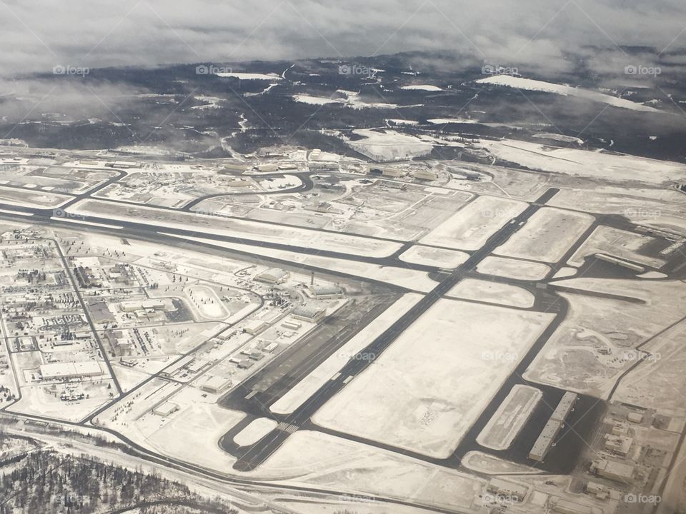 Anchorage Airfield in winter