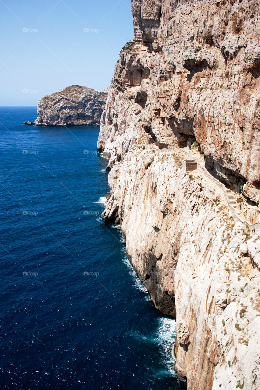 Steps to Grotta di Nettuno, Sardinia