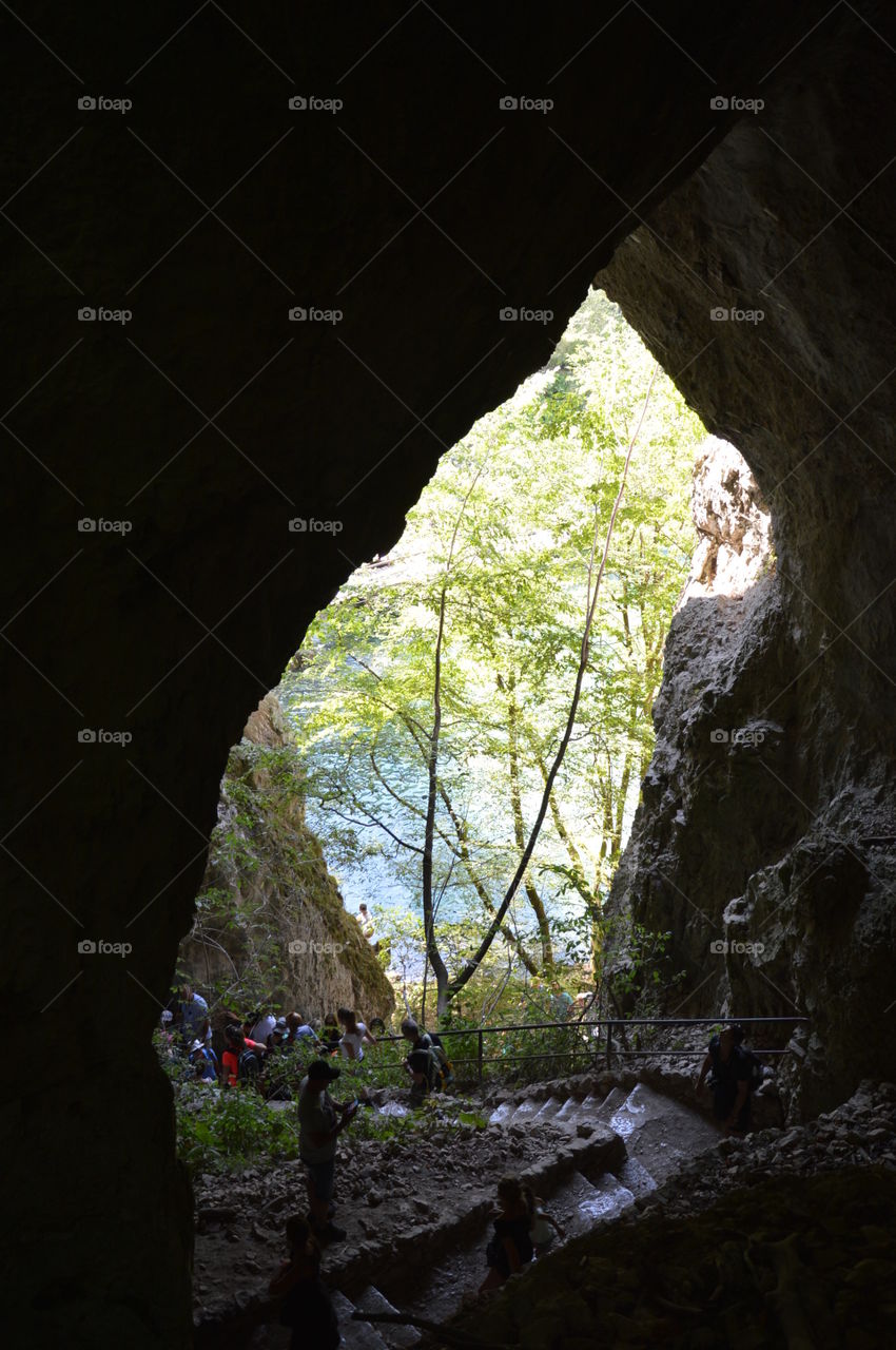 At the cave Plitvice Lakes Croatia