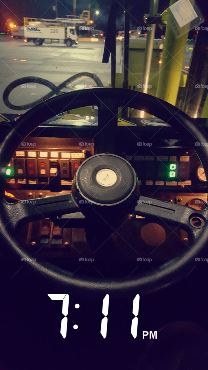 Inside The Cockpit Of A Deicing Truck
