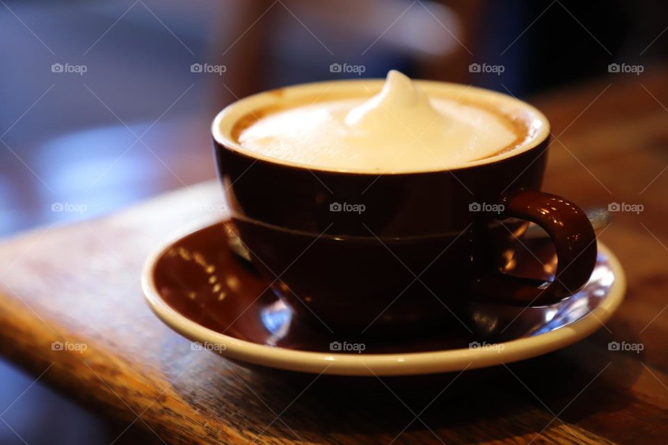 cappuccino on tabletop 