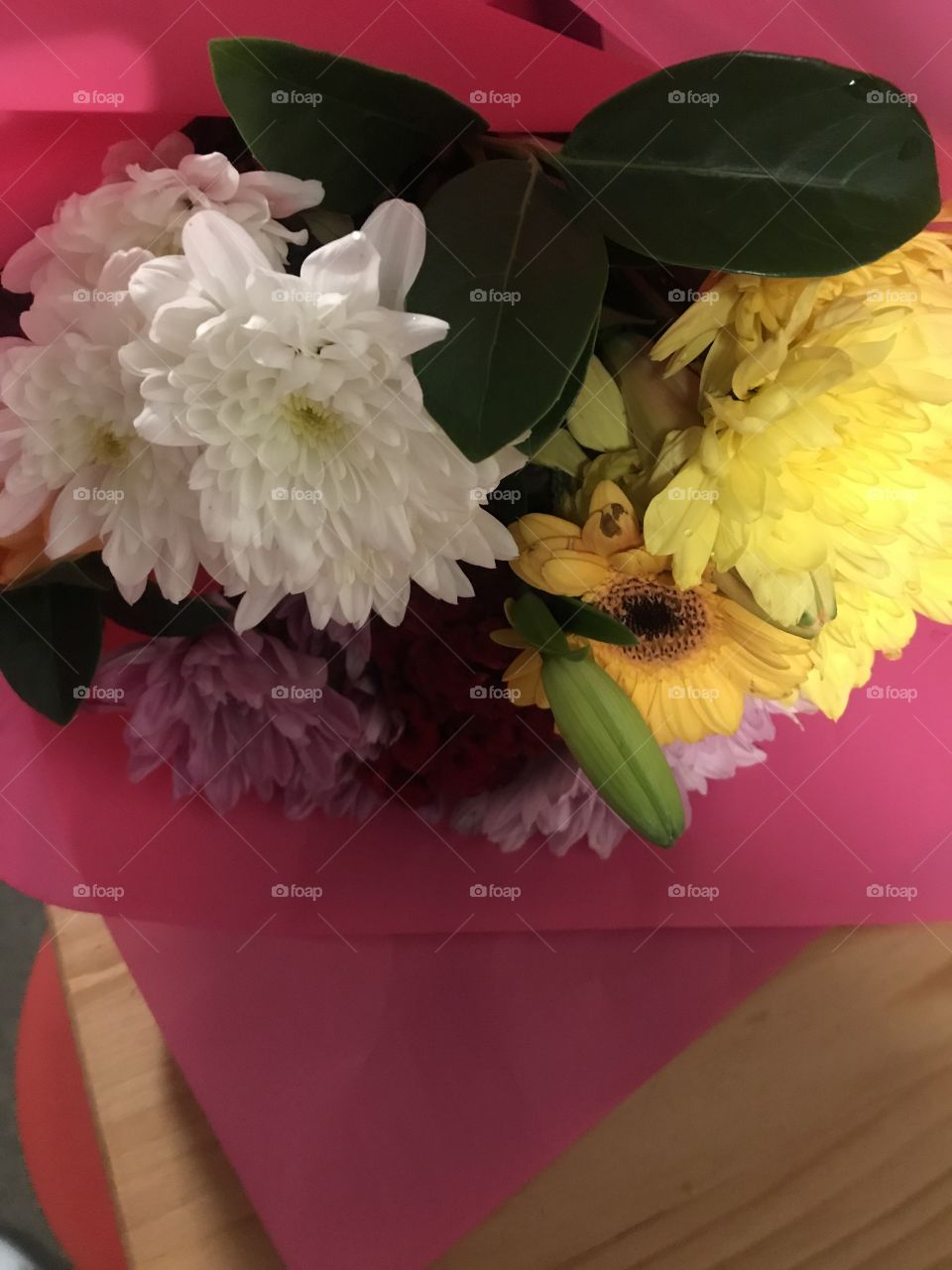 It’s such a colourful fresh flowers from a friend 