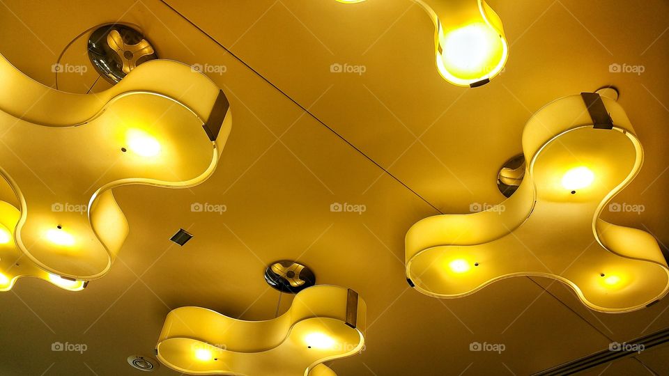 Yellow Curved Lights