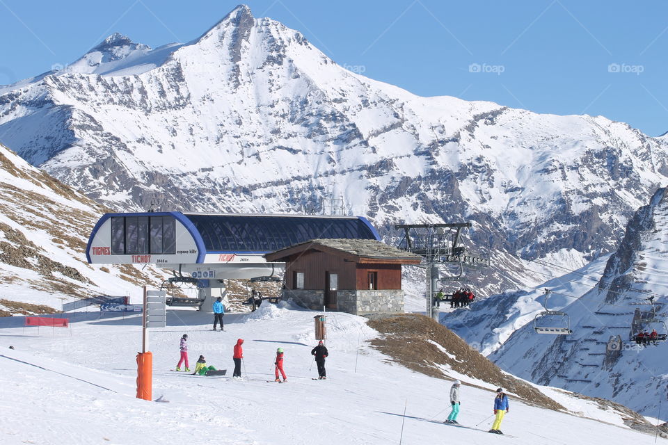 Tignes ski resort 2015. Top of a lift in Tignes 2015!