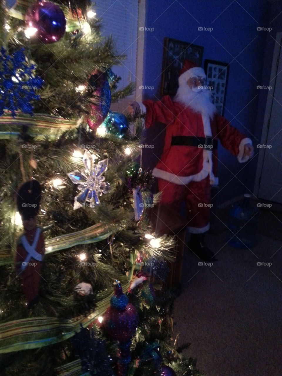 Christmas tree and Santa